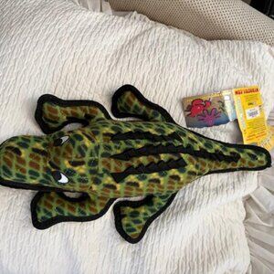 Tuffy Ocean Creature Alligator durable squeaky plush dog toy NWT